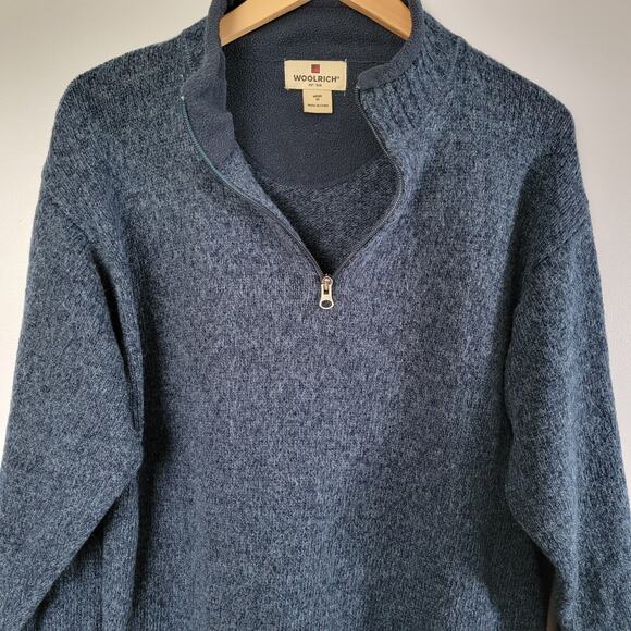 Woolrich Wool Sweater Mens M Navy Preppy Cozy Ski Chalet Business Casual *READ - Picture 4 of 10